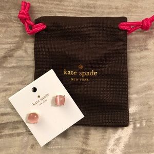 Kate Spade Pink Cat Eye Gold Stud Earrings